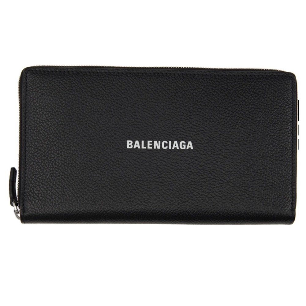 Balenciaga Black Cash Continental Wallet
